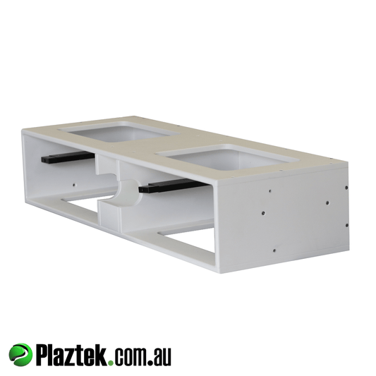 Plaztek Rexlan space frame will hold 2 x deep Plano and 2 STD 3700 series tackle trays.. Made in White/White King StarBoard 