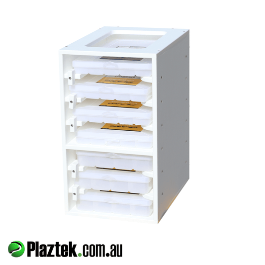 Fishing Tackle Tray frame, for Plano Tackle Trays, pictured in White/White colour