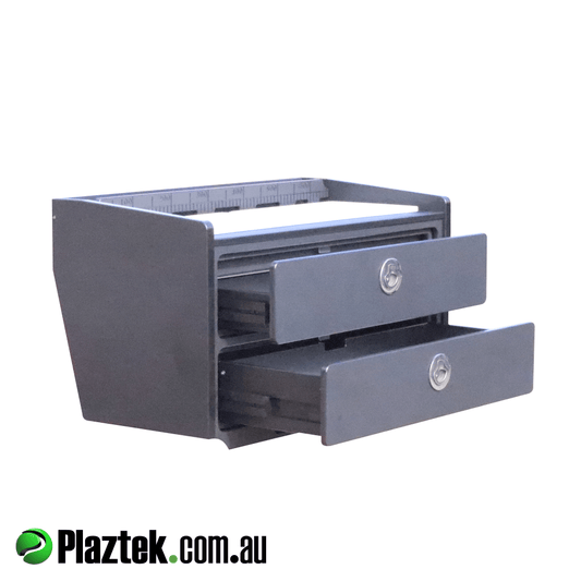 Boat bait board fitted with Plaztek made maintenance free drawer slides. Made in Australia.