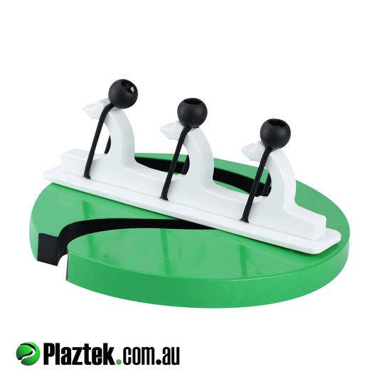 Plaztek boat gaff pole rod holder. Ideal for under gunwale storage. Made in Arctic White King StarBoard.