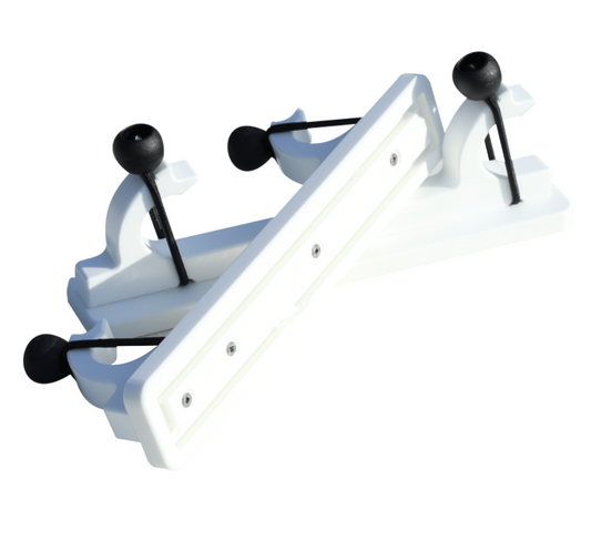 Plaztek designed mounting plate with T-slot for gluing onto flat surface or even roof mount. Made in Australia.