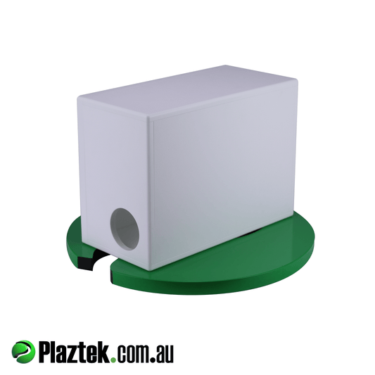 10'' Boat Subwoofer Box. Back view with side hole to release the air the sub makes. Made from white King StarBoard.