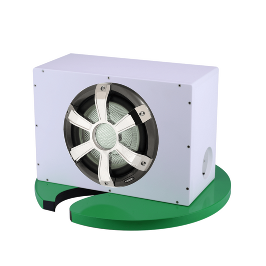 10'' Boat Subwoofer Box. Pictured with a 10'' subwoofer. Made from white King StarBoard.