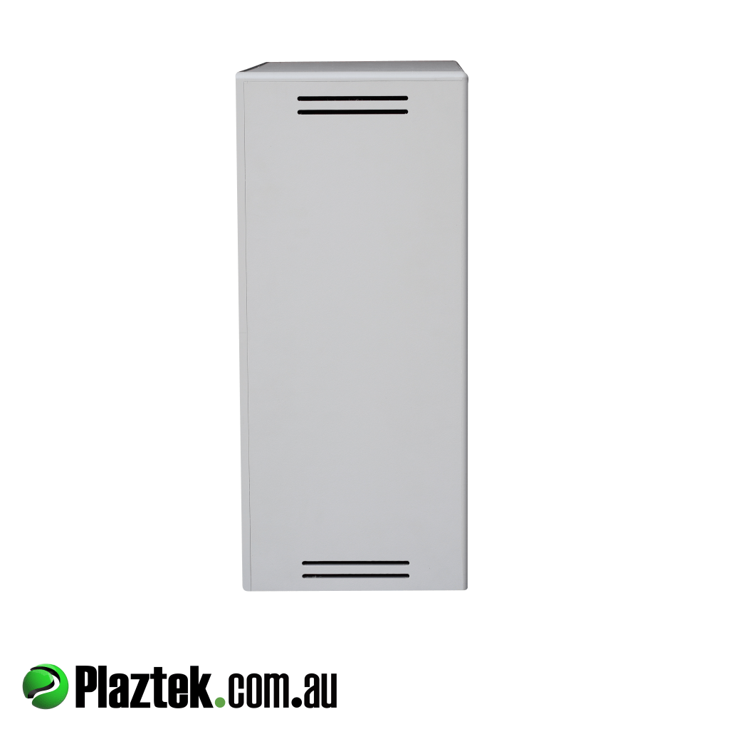 Plaztek boat electrical box has machined vents on the side to let cool air in and warm air out. Made in King StarBoard
