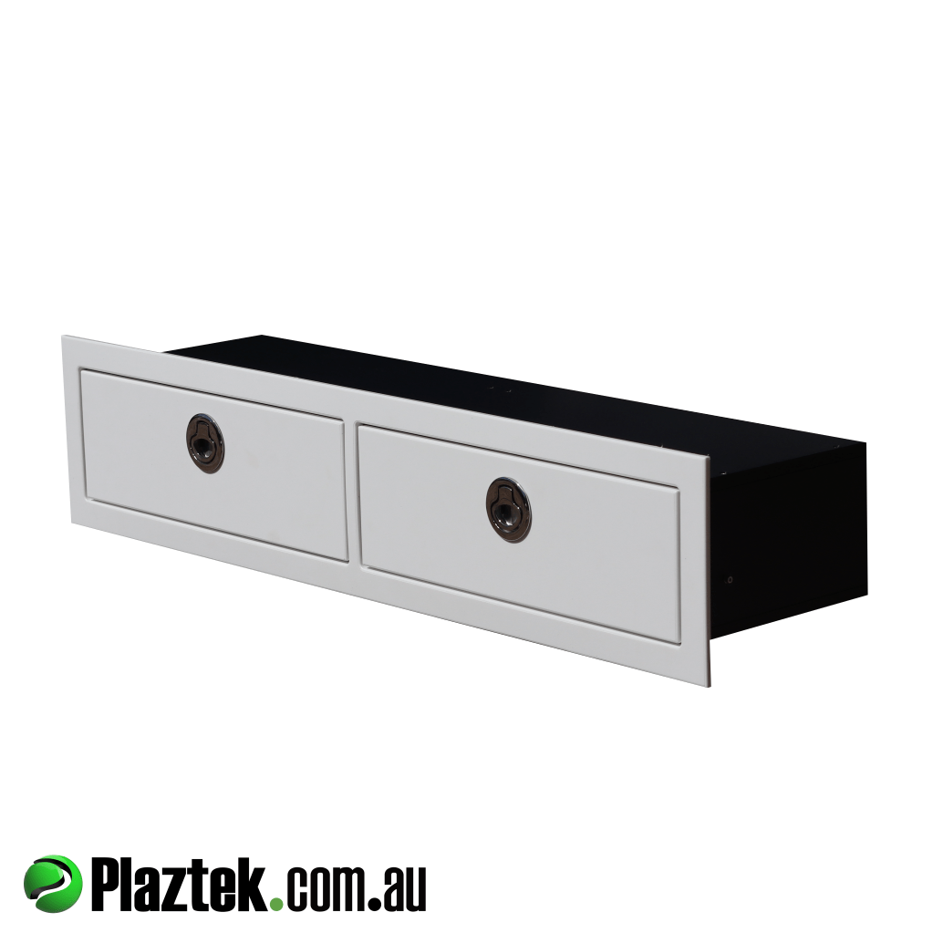 Plaztek 2 drawer insert is ideal for storing tools, lure and other common items that can be found around the boat. Made in King StarBoard.