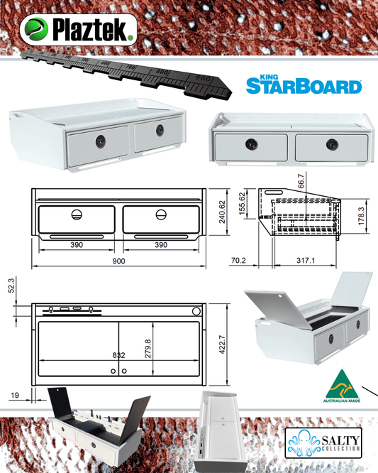 Cutting board used on all Plaztek Bait Boards. Made in Australia