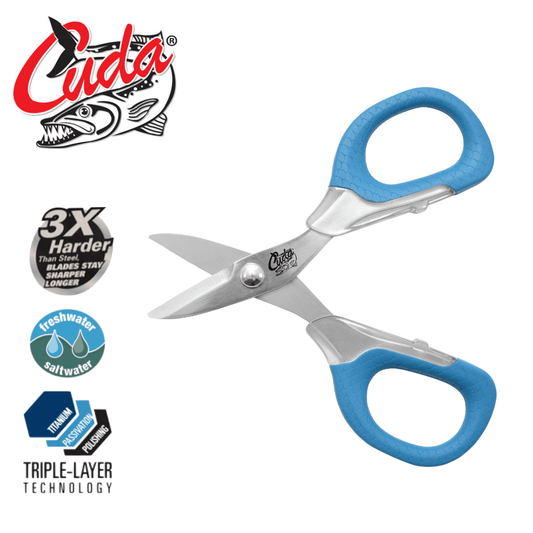 Plaztek Cuda 5.5" braid scissors can be used in both fresh and saltwater environments.