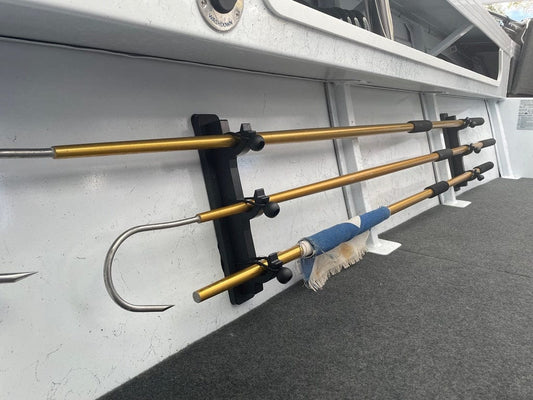 Horizontal Rod and pole storage for your boats gunnels 