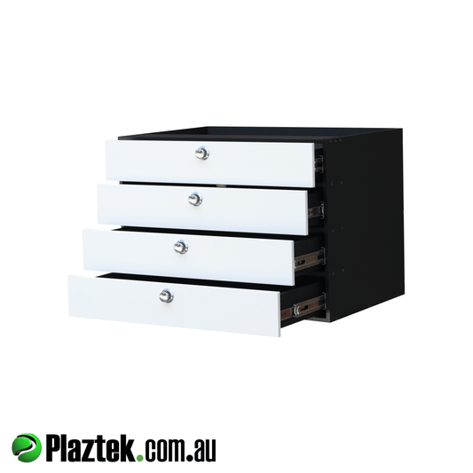 Plaztek custom design 4 drawer storage solution is a great way to optimize space on your boat.Made in Australia 