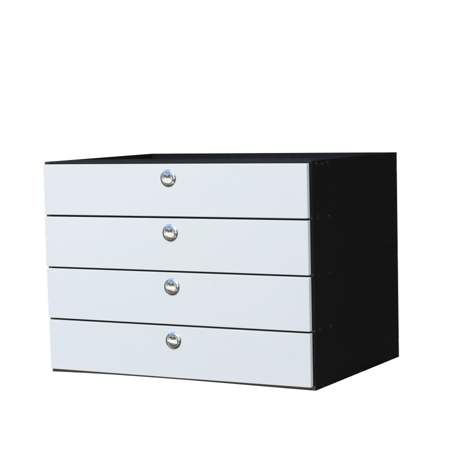 Boat 4 drawer is ideal for tackle storage made in Arctic White using King StarBoard.