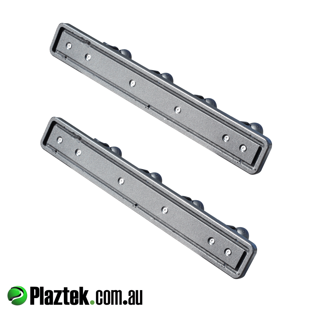 Plaztek mounting plates now offer the option of screwing and now glue on. Using a poly adhesive  so you can glue the holder in place without the use of screws. Made in Australia. in 