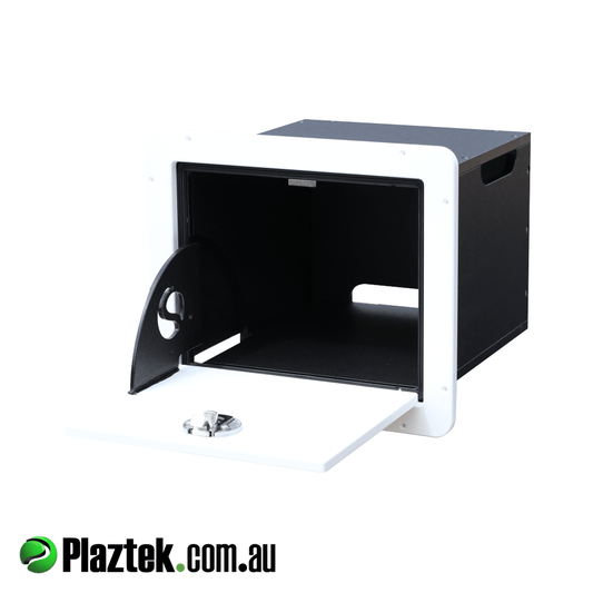 Plaztek custom built Travel Buddy 12v pie warmer. Can be mounted in a boat or 4wd. Made in Australia.