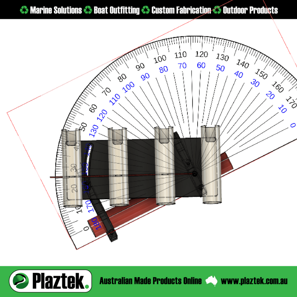Plaztek 25 Degree Adjustable BullBar Rod Holders