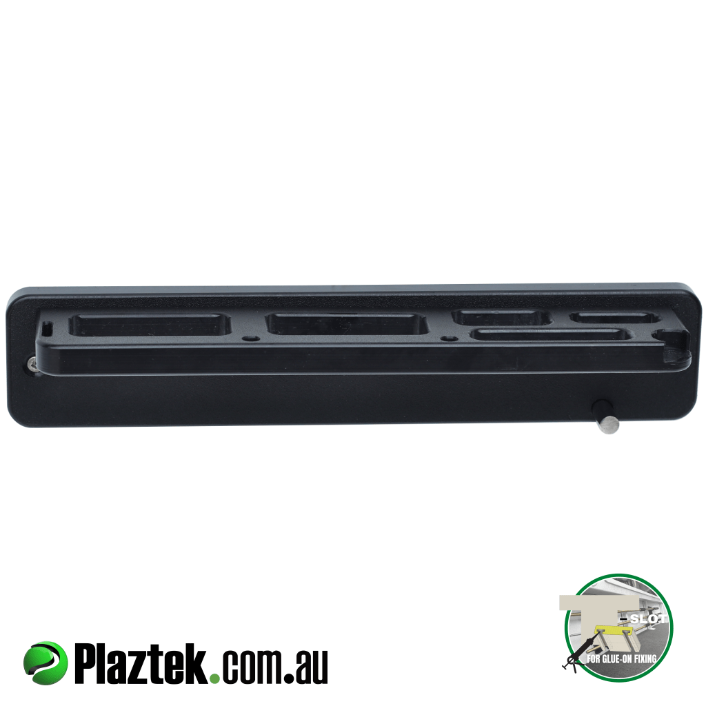 Plaztek Cuda fishing tool holder will hold 5 Cuda products. Shown in Black King StarBoard with backing plate. Made in Australia.