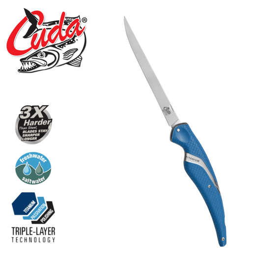 Plaztek Cuda folding knife has a Triple-Layer Technology blade keeping it sharper for longer.