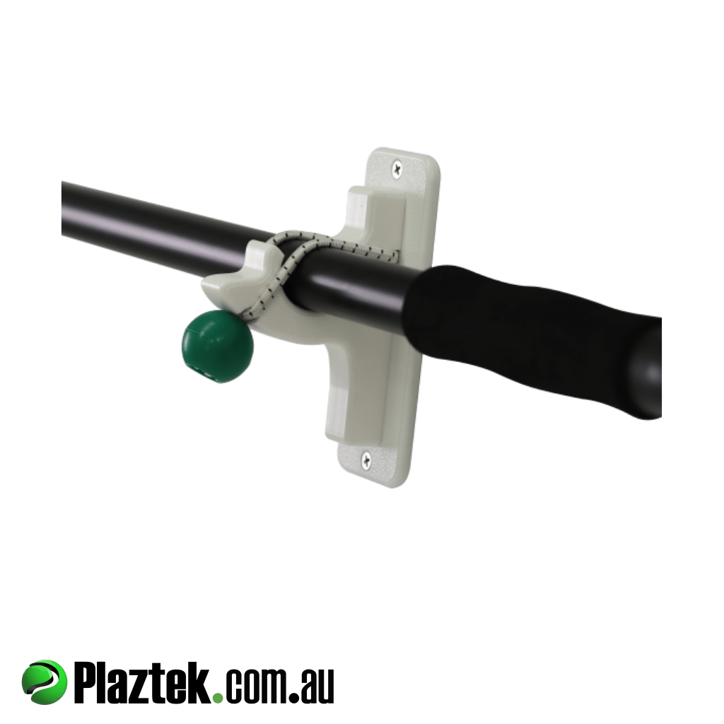 Plaztek 3 inch gaff handle holder. Using marine grade shock cord this holds the handle securely in place. Made in Australia