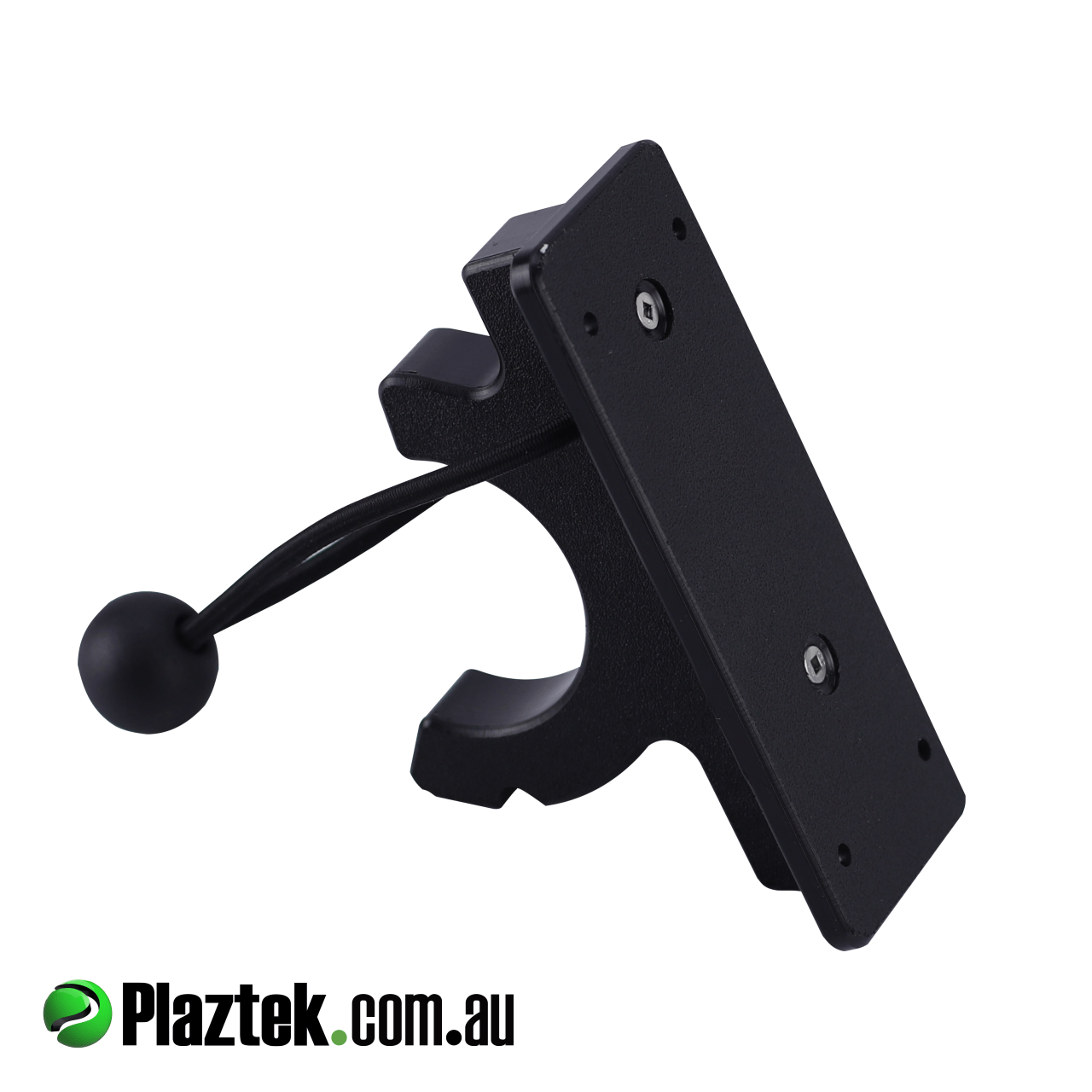 Plaztek Yabby Pump holder in Black King Starboard with backing plate for a screwed fixing