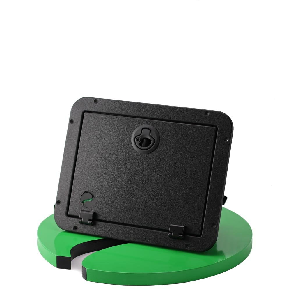 Plaztek Tilt-Out Tackle Storage Small in Recycled Black Plastic with Black Latch as a Fishing Accessory