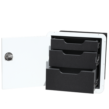 Boat Drawers and Tackle Cabinets by Plaztek, this 3 drawer provides plenty of storage for a limited space