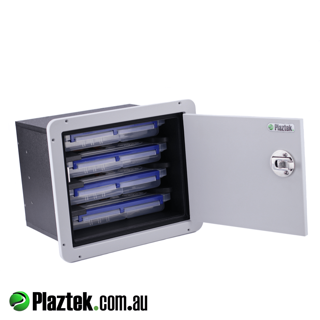 Boat Tackle Tray Cabinet holds 4 Trays from Plaztek