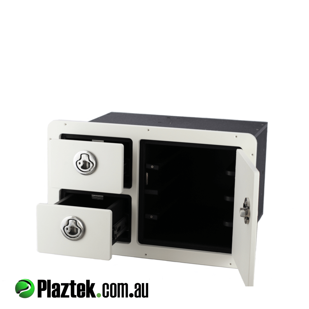 Plaztek Tackle Combo Plano 3700 series trays and two storage drawers in Arctic White King StarBoard