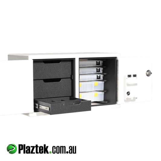 Plaztek Australian Made Tackle Cabinets and rigging consoles for your Boat fit Outs
