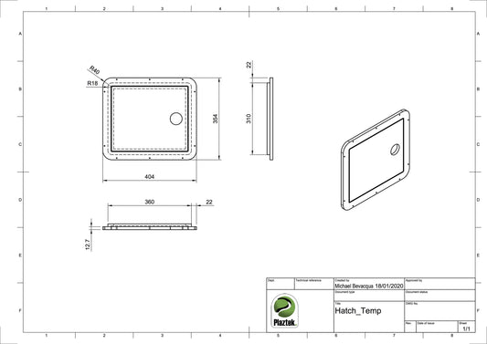 Boat Hatch | Cutout Size 360x310