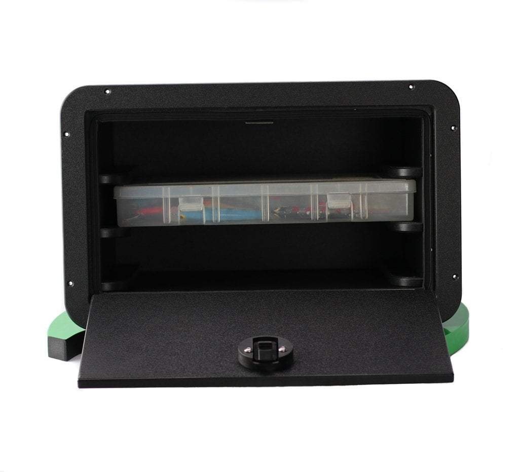 Plaztek Boat Tackle Cabinet Slide Out fits 3 trays, a great fishing tackle storage idea